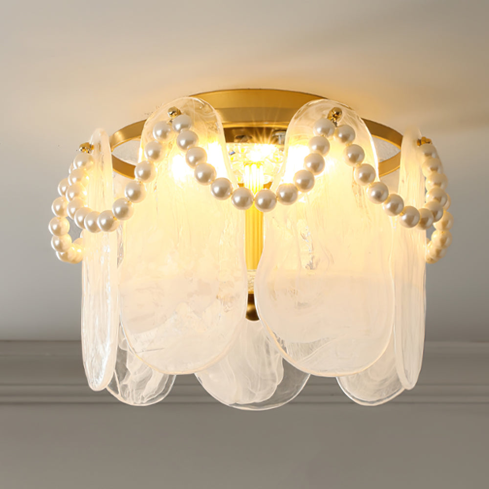 Pearl Ceiling Light Golden Frame With Glass Panels - Product detail 11