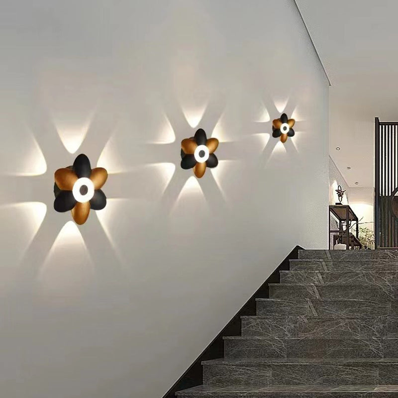 Modern LED Wall Light  Gold White Flower Design - Product detail 6
