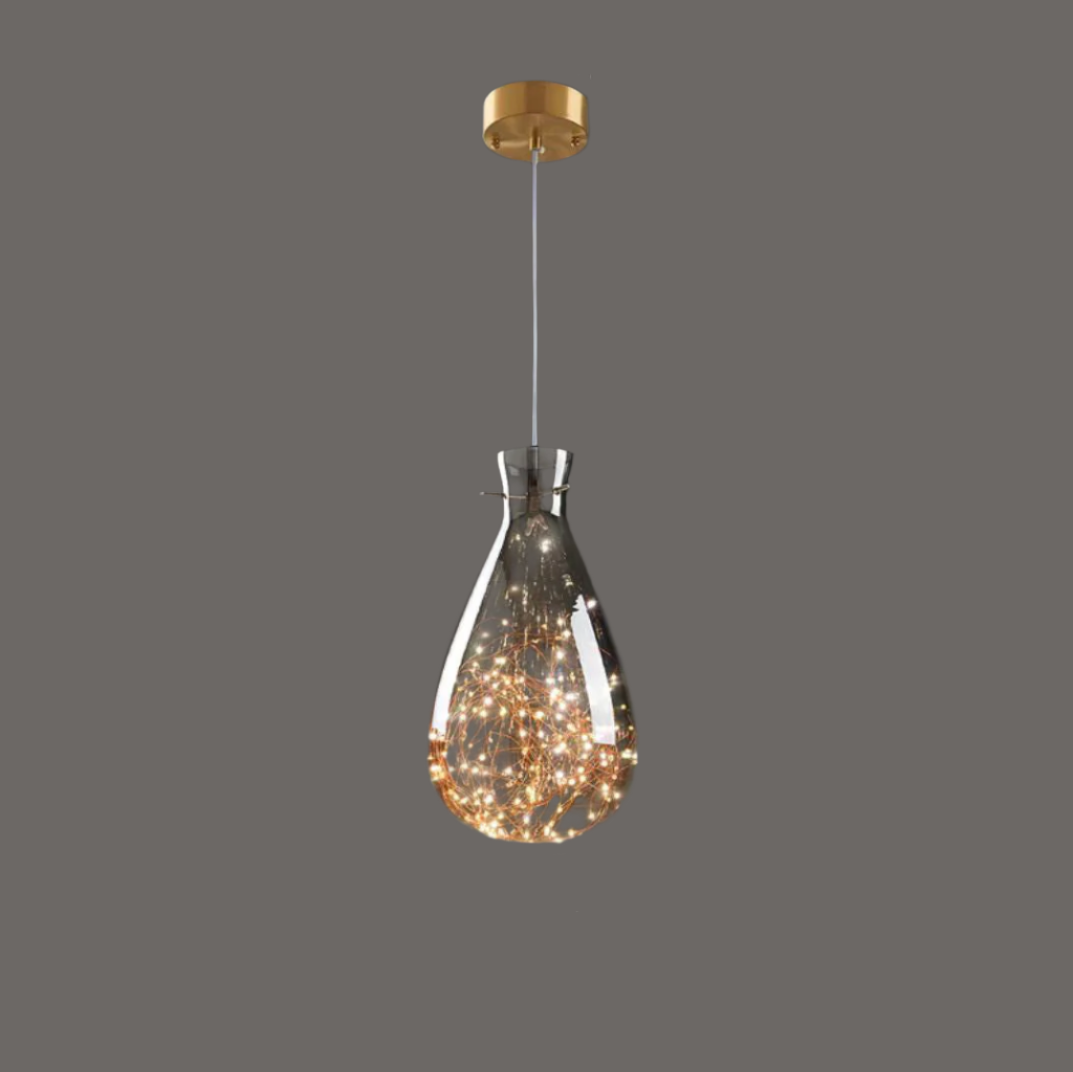 Modern Glass Pendant Light Smoked Grey LED Collection - Product detail 21
