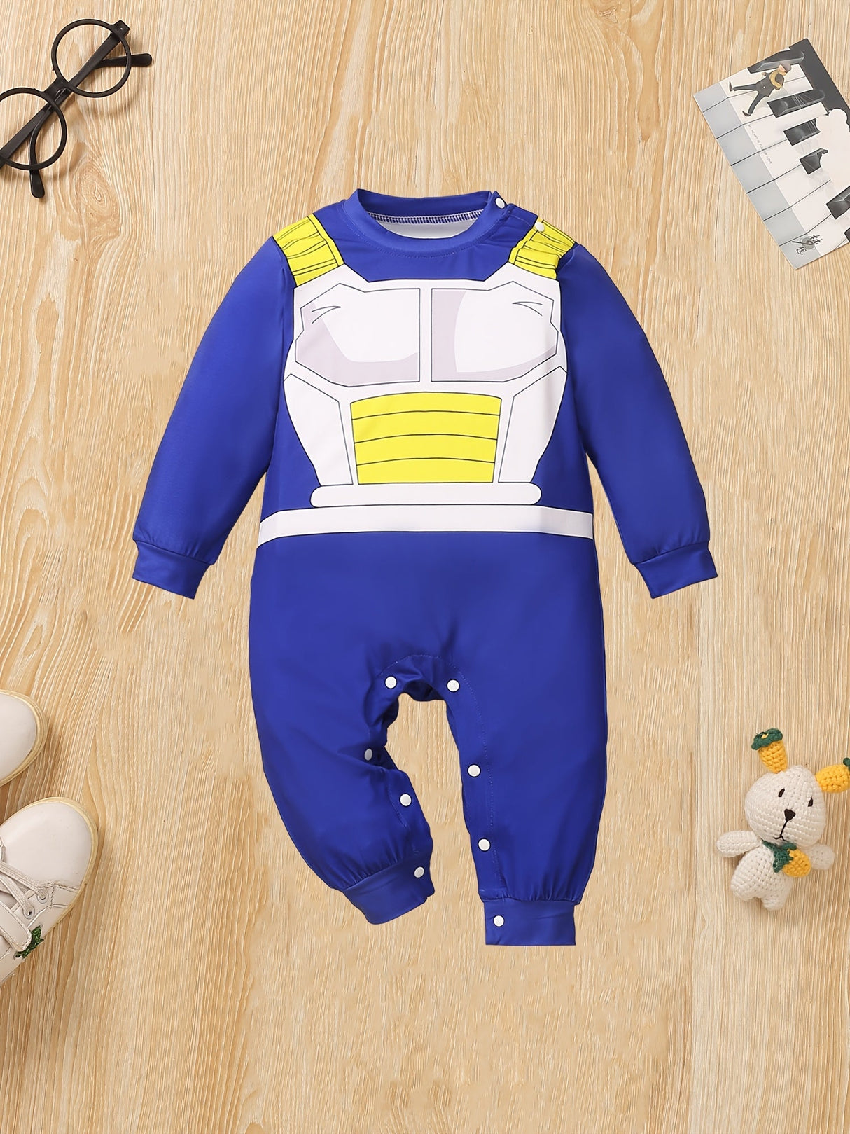 Anime Warrior Baby Jumpsuit Character Armor Print Design - Product showcase