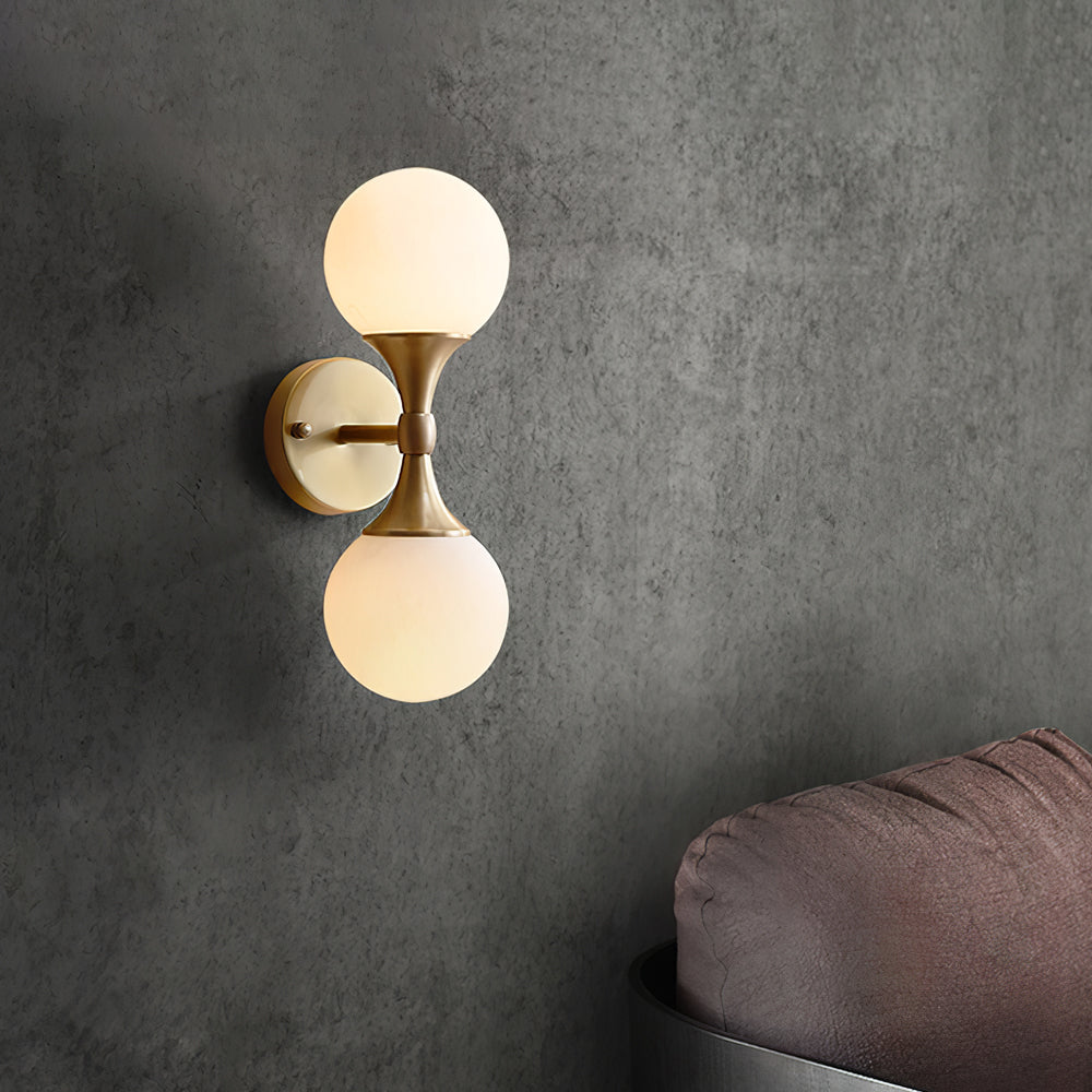 Modern Dual Globe Wall Light Brass Metal Frame - Product detail 8