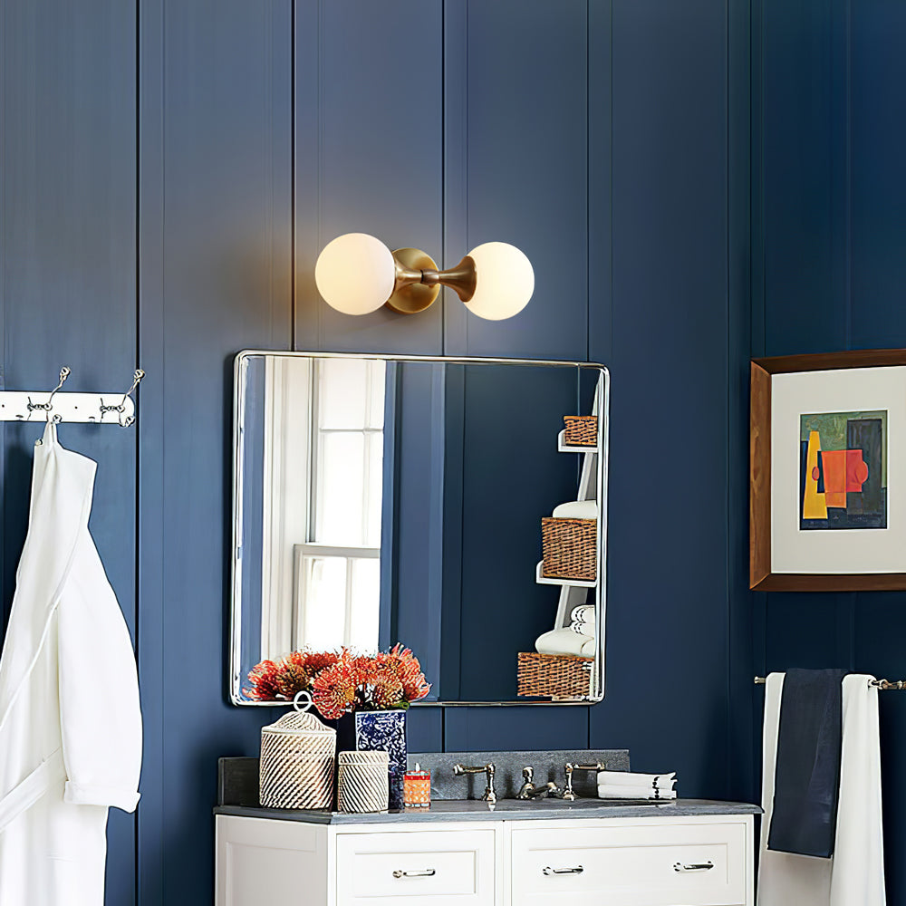 Modern Dual Globe Wall Light Brass Metal Frame - Product detail 9