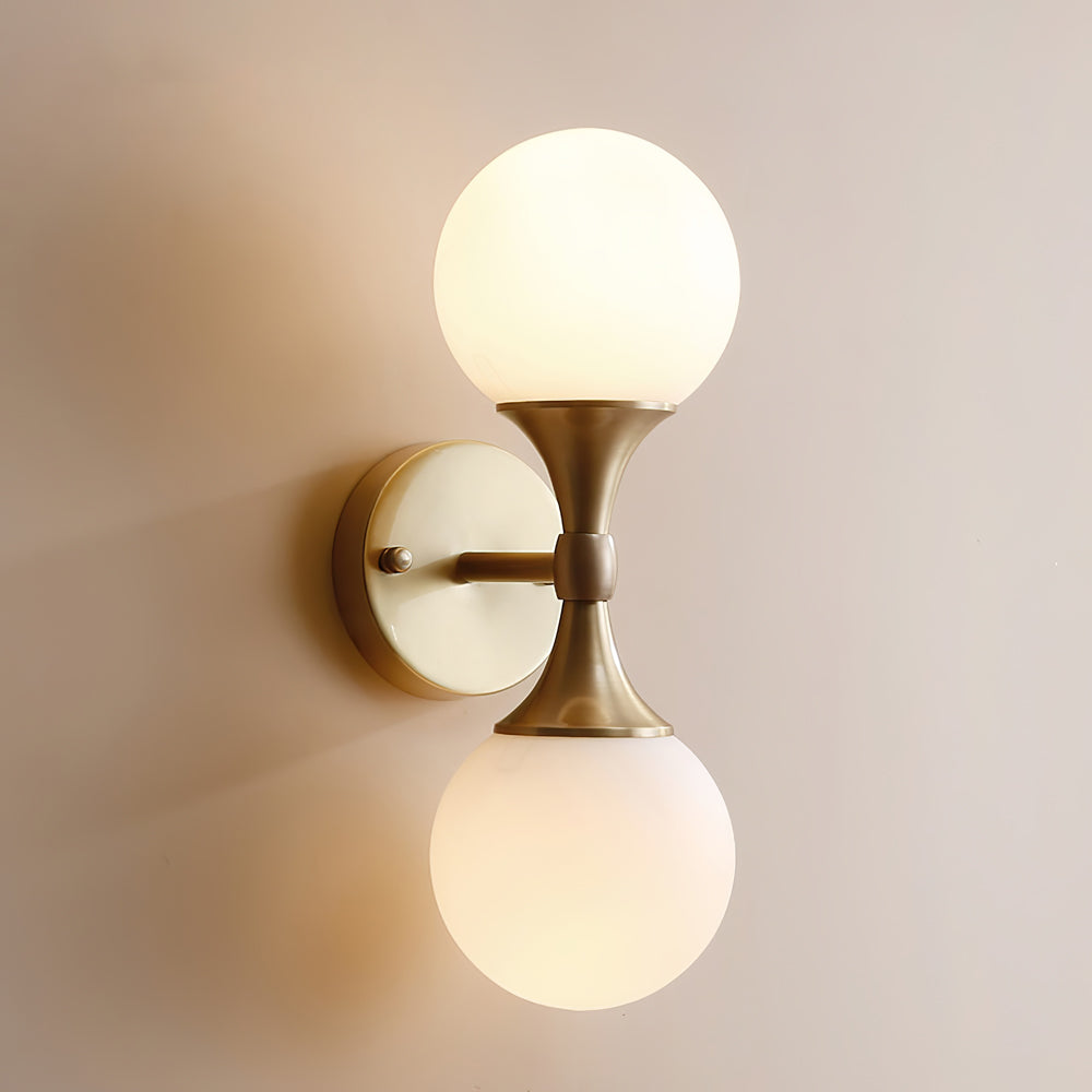 Modern Dual Globe Wall Light Brass Metal Frame - Product detail 12