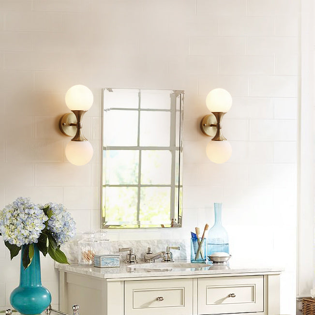 Modern Dual Globe Wall Light Brass Metal Frame - Product detail 10