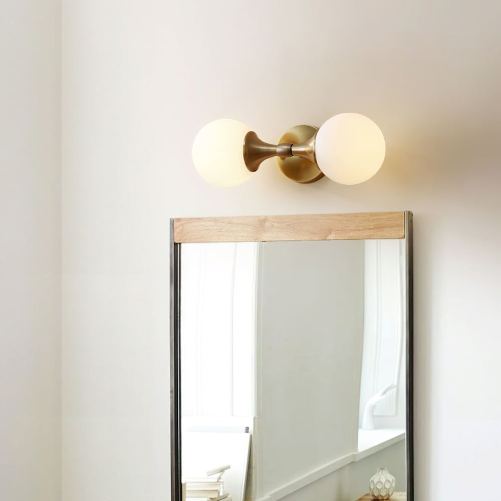 Modern Dual Globe Wall Light Brass Metal Frame - Product detail 11