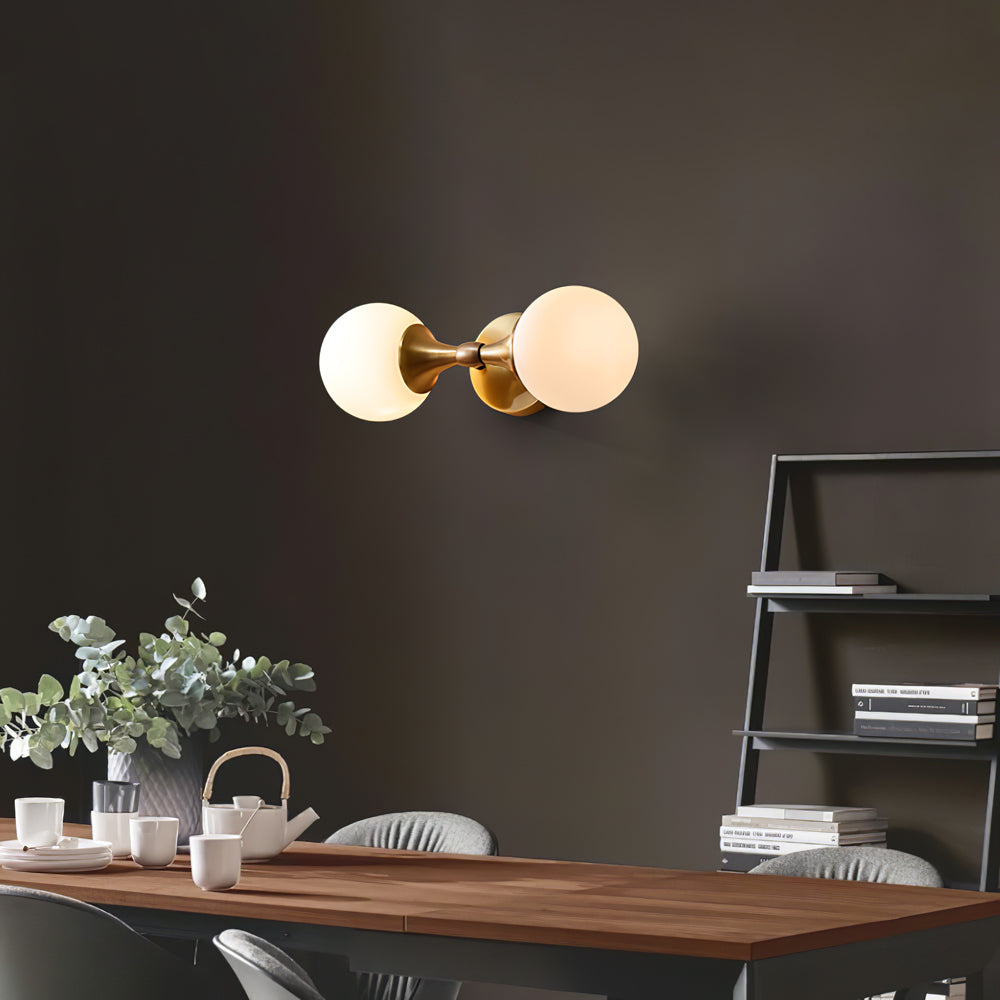 Modern Dual Globe Wall Light Brass Metal Frame - Product example