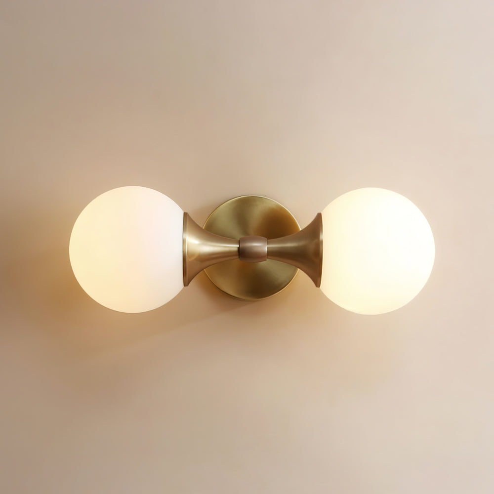 Modern Dual Globe Wall Light Brass Metal Frame - Product detail 4