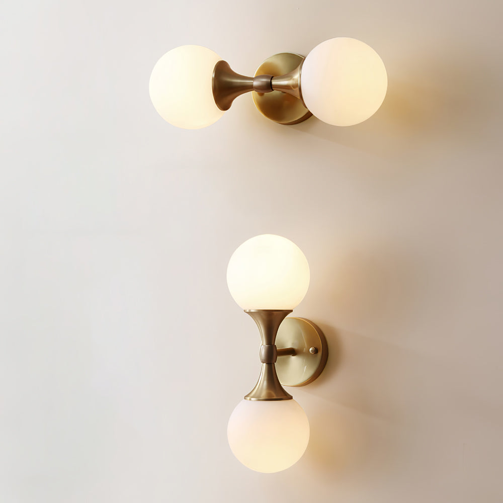 Modern Dual Globe Wall Light Brass Metal Frame - Product detail 5