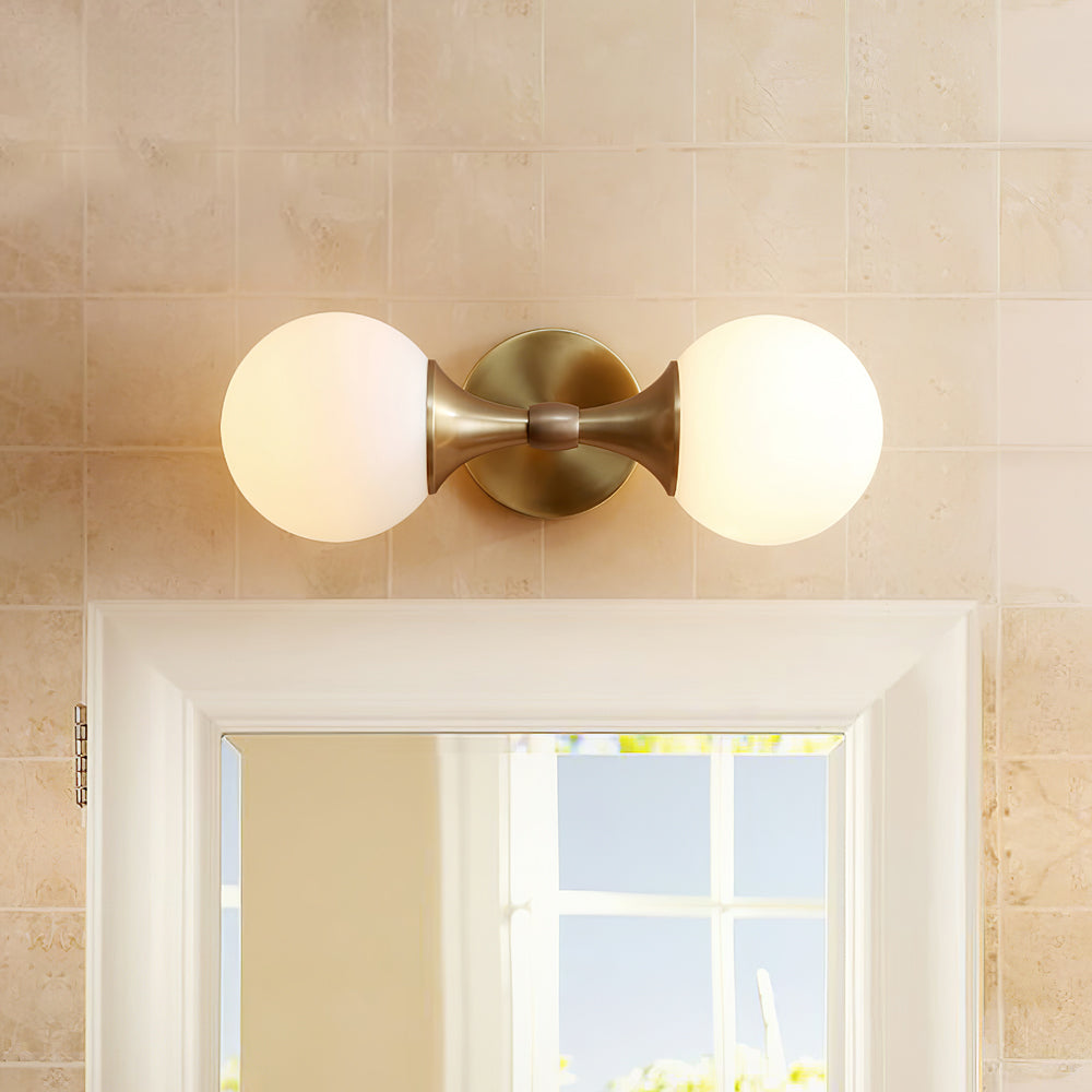 Modern Dual Globe Wall Light Brass Metal Frame - Product detail 6