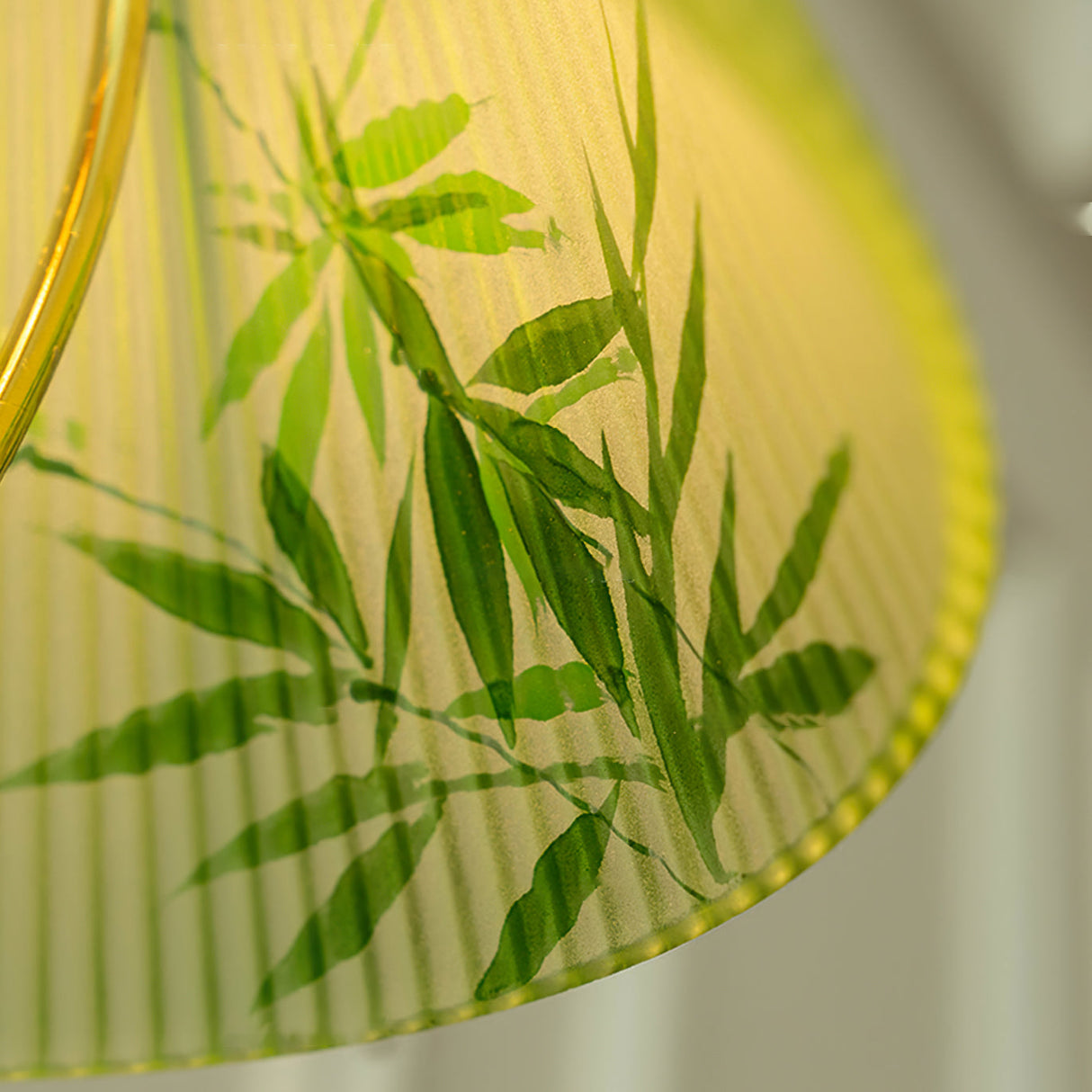 Bamboo Pattern Table Lamp Green Glass Brass Finish - Product detail 9