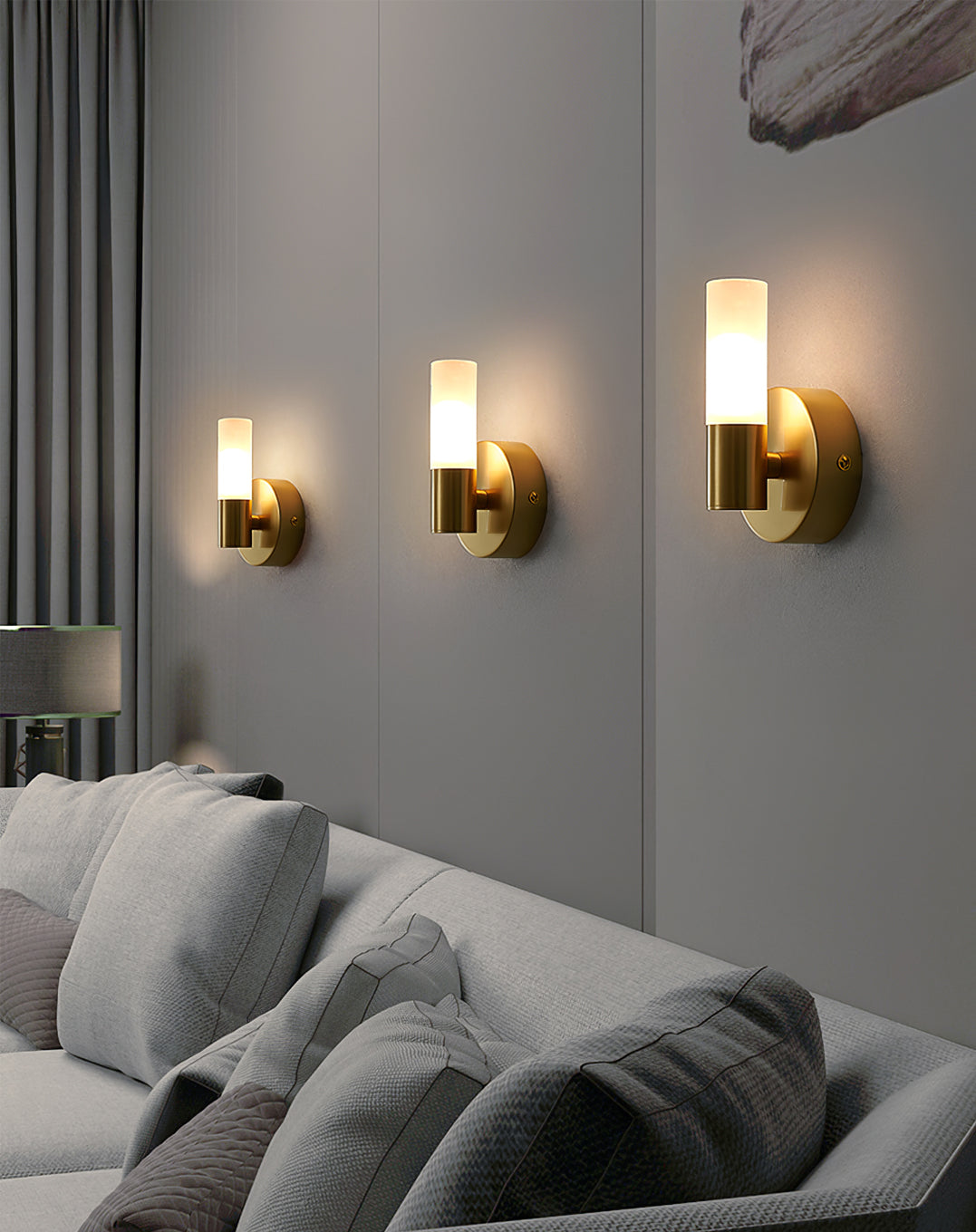 Modern Wall Sconce Dual Cylinder Gold Finish - Product detail 6