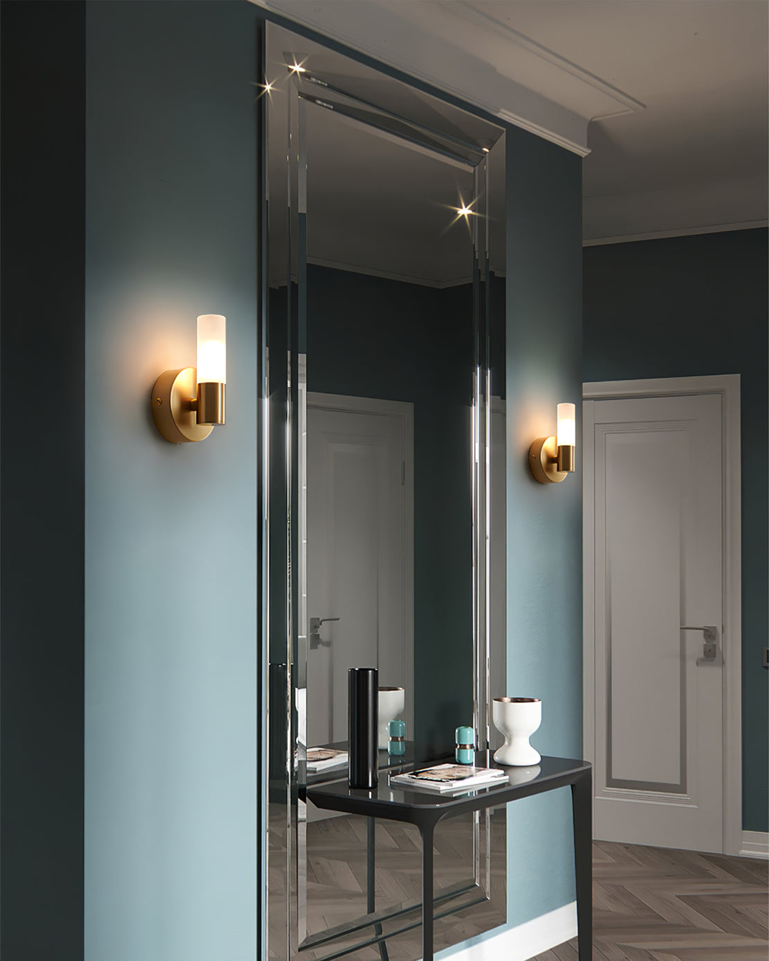 Modern Wall Sconce Dual Cylinder Gold Finish - Product detail 8