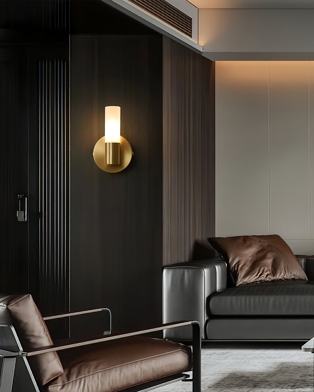 Modern Wall Sconce Dual Cylinder Gold Finish - Product example