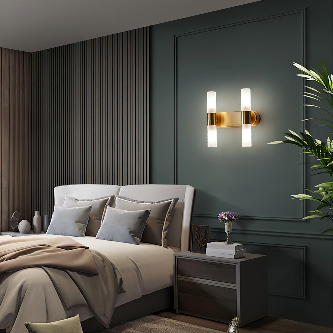 Modern Wall Sconce Dual Cylinder Gold Finish - Product detail 11