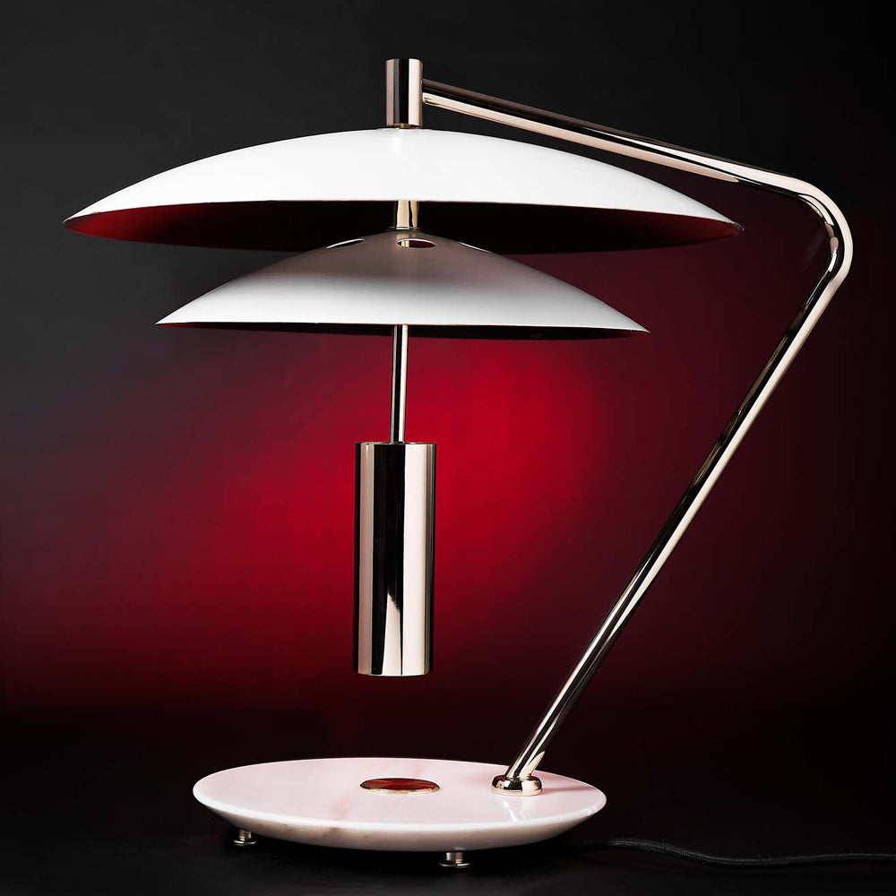 Modern Table Lamp White Aluminum and Marble Base - Product detail 5