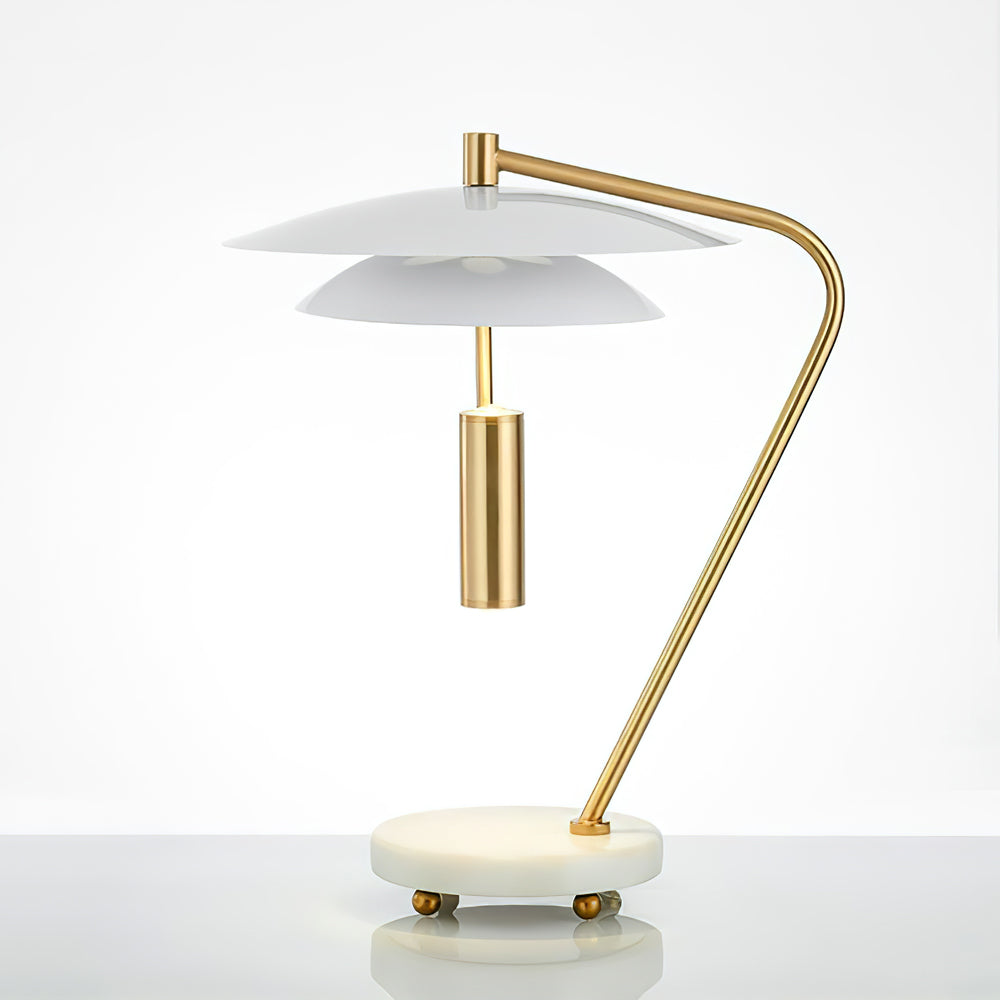 Modern Table Lamp White Aluminum and Marble Base - Product detail 17