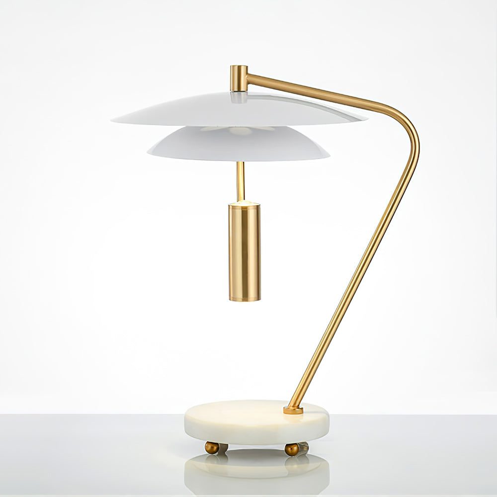 Modern Table Lamp White Aluminum and Marble Base - Product detail 18