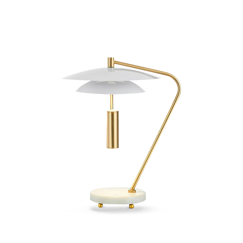 Modern Table Lamp White Aluminum and Marble Base - Product detail 23