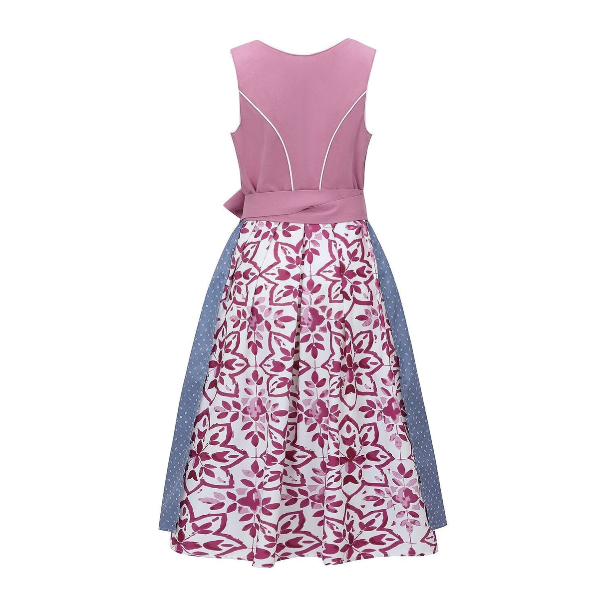 Traditional Dirndl Dress Mauve Bodice With Floral Cotton Skirt - Product example