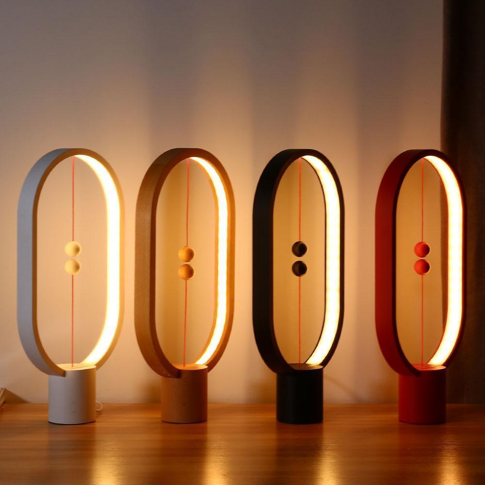 Wooden Table Lamp Magnetic Touch Control LED Light - Detailed view