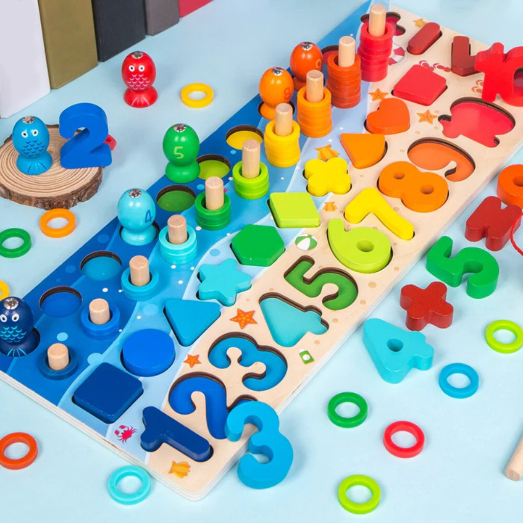 Montessori Learning Toy Wooden Number Puzzle Board Set - Product showcase