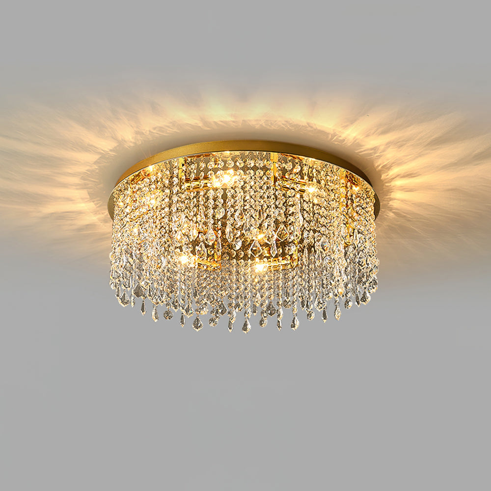 Crystal Ceiling Light Gold Frame With Cascading Crystals - Product detail 17