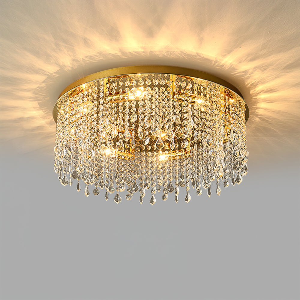 Crystal Ceiling Light Gold Frame With Cascading Crystals - Product detail 18