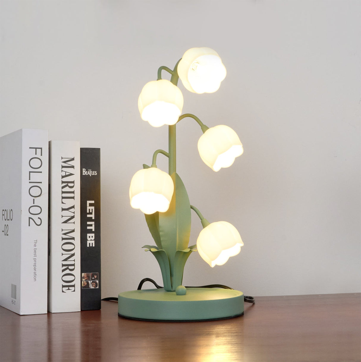 Lily Valley Table Lamp Floral Green Metal Design - Product detail 7