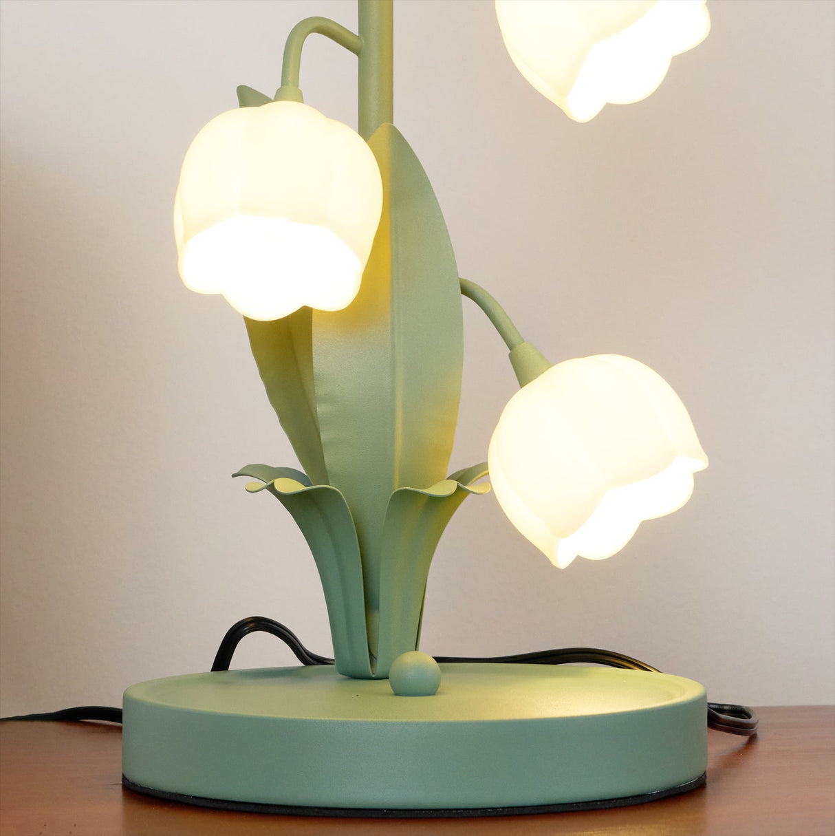 Lily Valley Table Lamp Floral Green Metal Design - Product detail 8