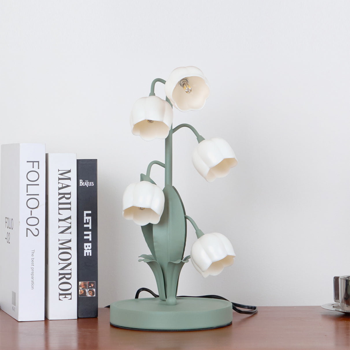 Lily Valley Table Lamp Floral Green Metal Design - Product detail 26