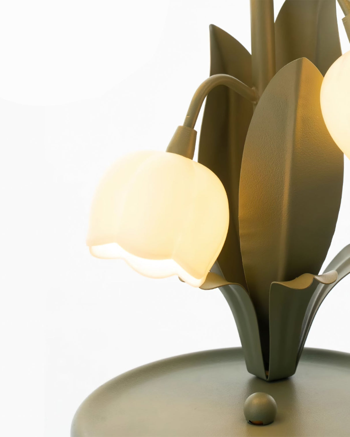Lily Valley Table Lamp Floral Green Metal Design - Product detail 15