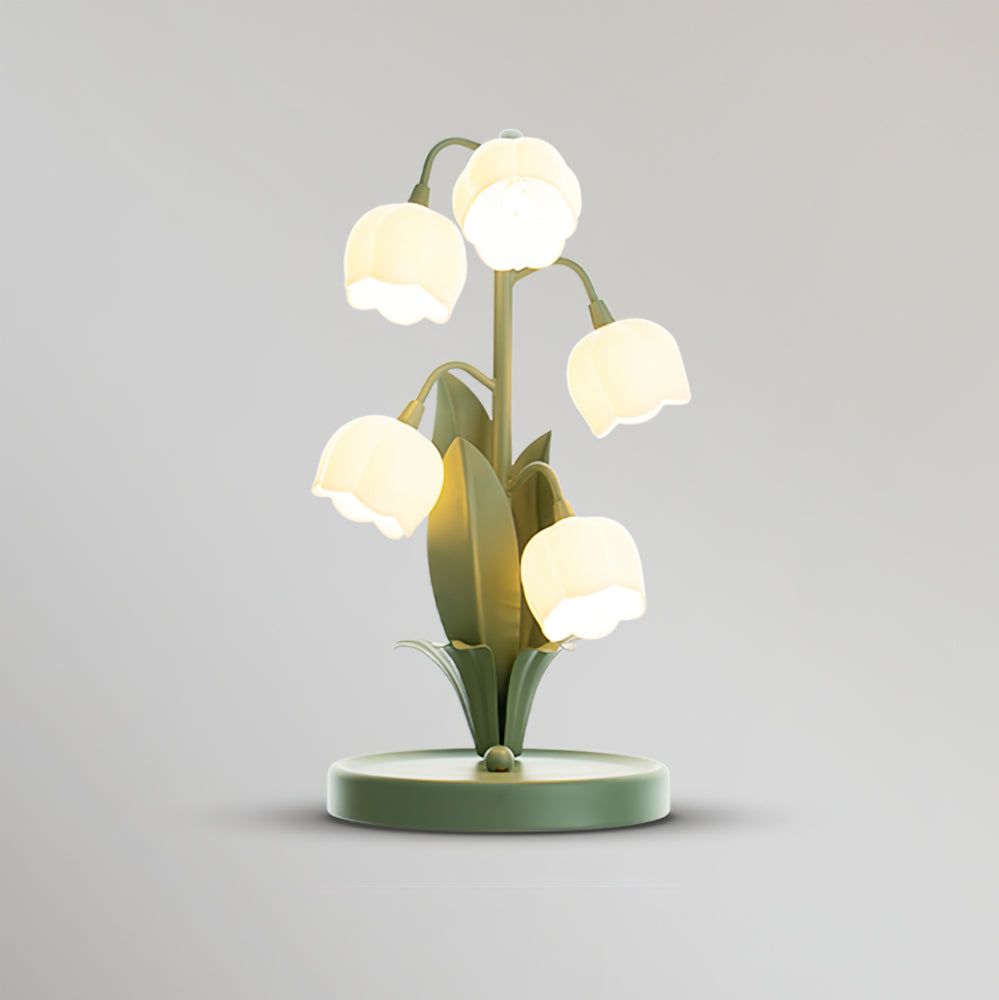 Lily Valley Table Lamp Floral Green Metal Design - Product detail 27