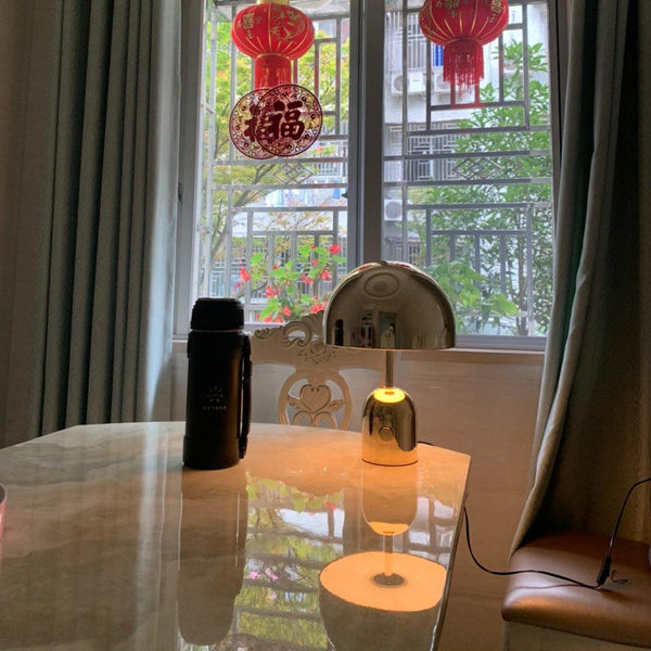 Modern Table Lamp Metallic Dome Design With Gold Base - Product detail 8