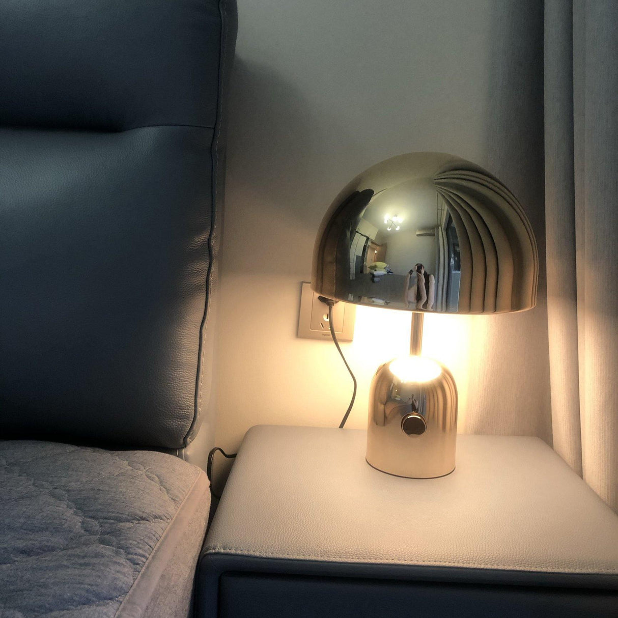 Modern Table Lamp Chrome Bell Glass Design - Product detail 9