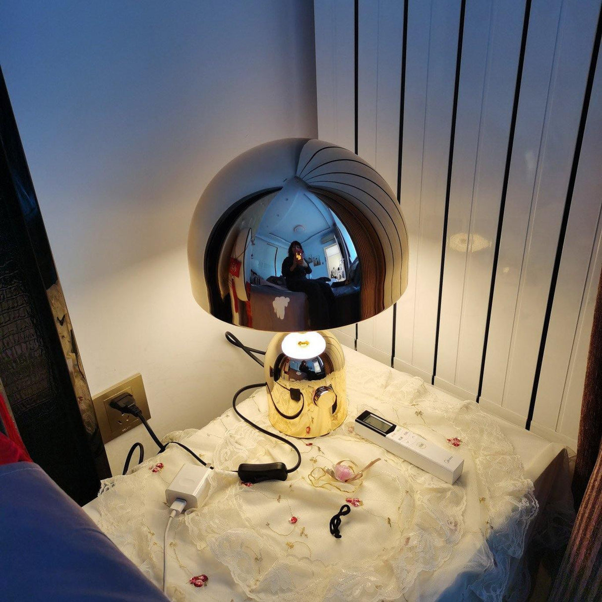 Modern Table Lamp Chrome Bell Glass Design - Product detail 14