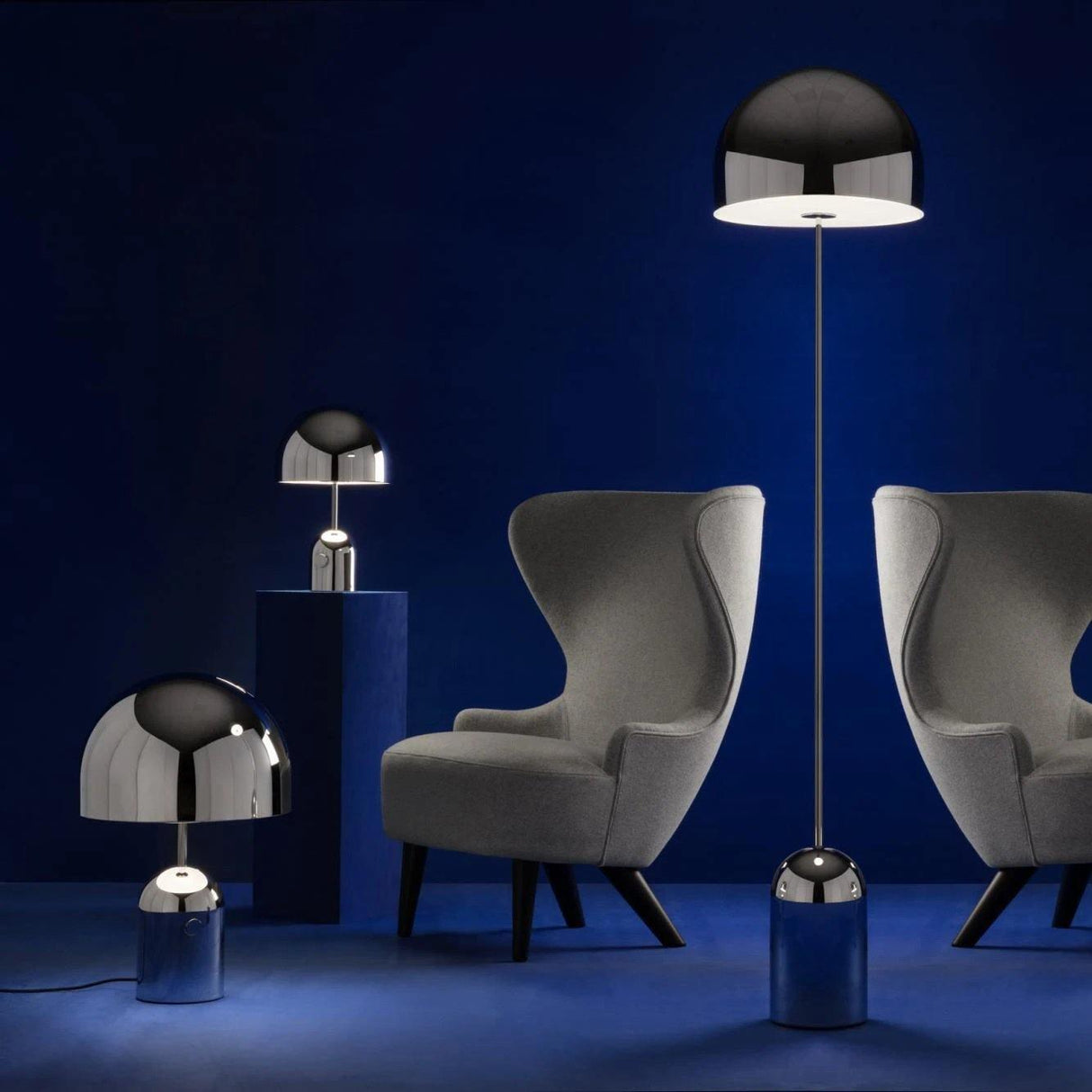 Modern Table Lamp Chrome Bell Glass Design - Product detail 4
