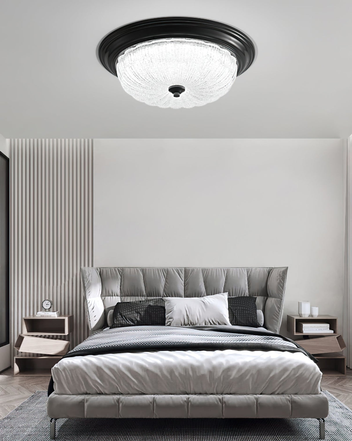 Modern Flush Mount Ceiling Light Glass Dome with Bronze Trim - Product detail 10