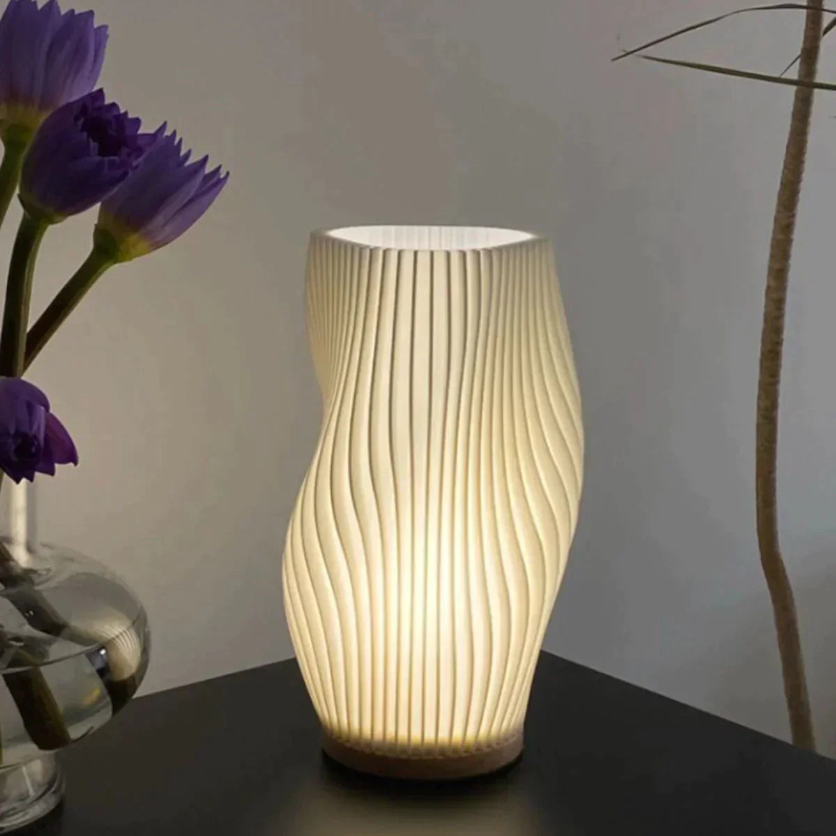 Modern Wave Table Lamp Pleated Shade Design - Product detail 4