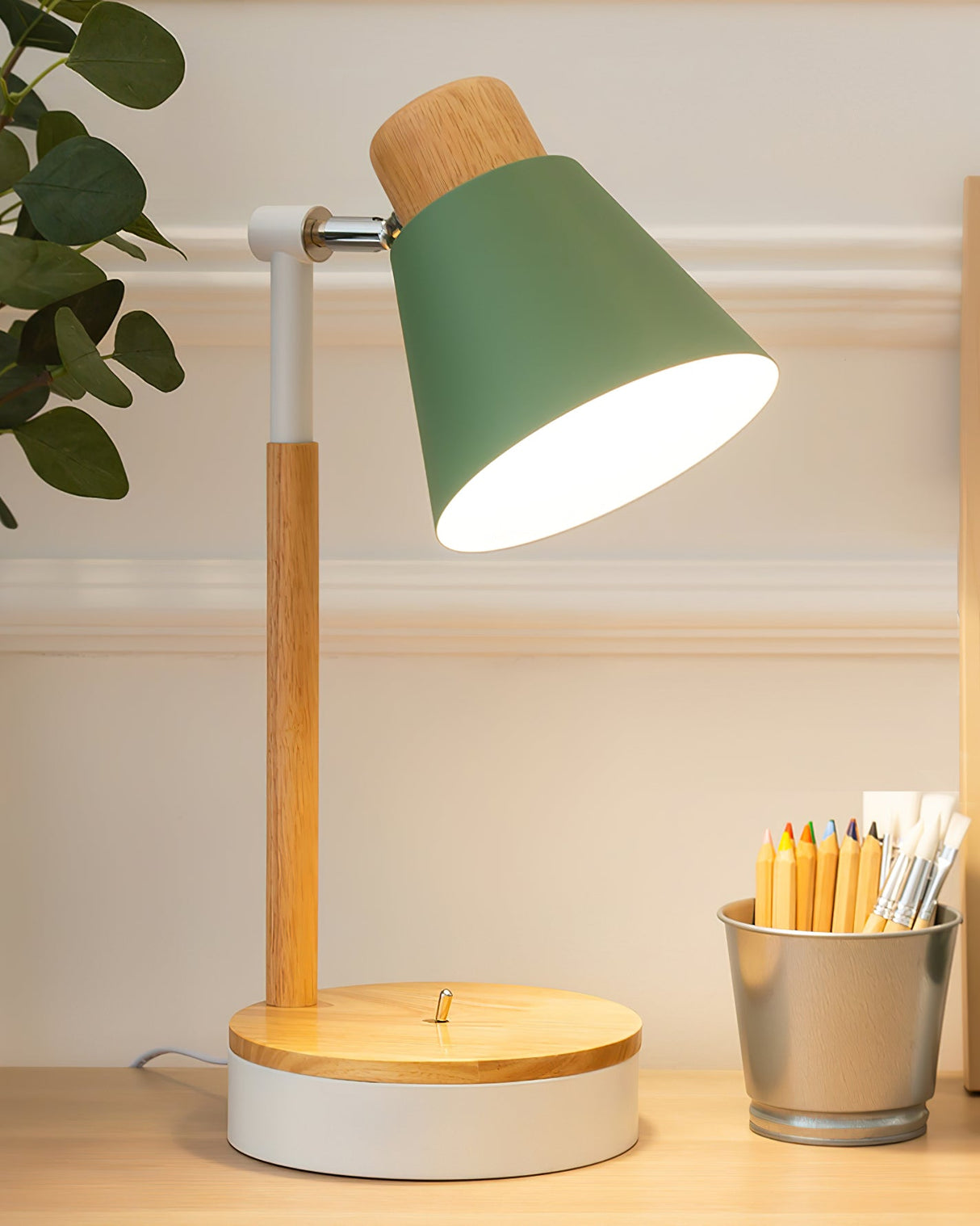 Modern Desk Lamp Wood and Metal Design - Product detail 9