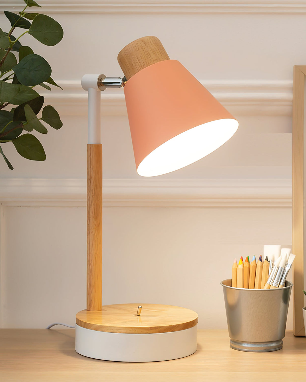 Modern Desk Lamp Wood and Metal Design - Product detail 10