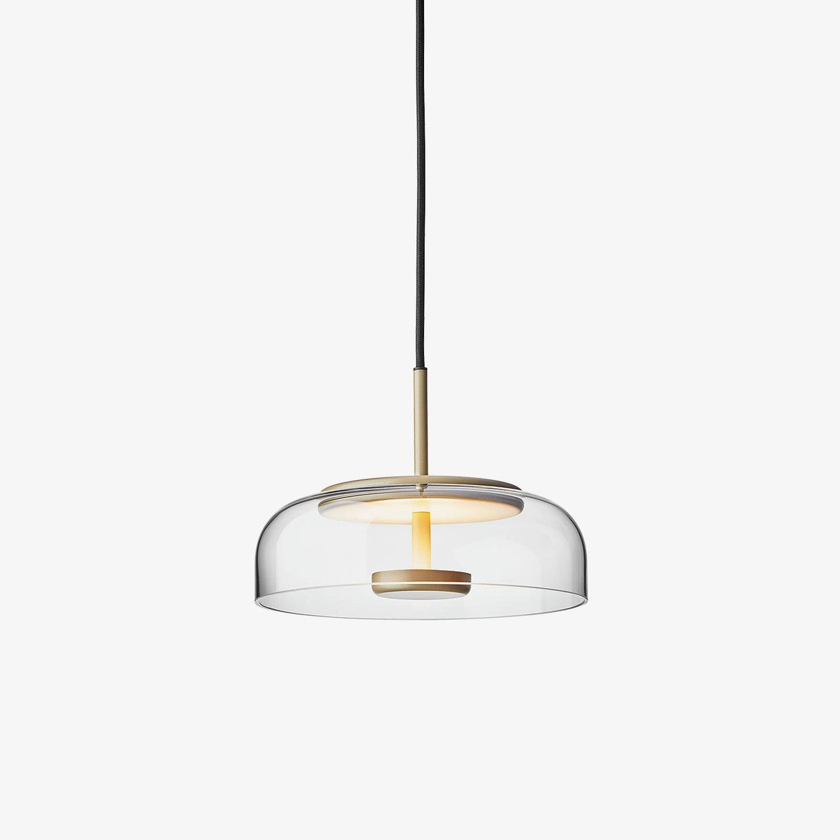 Modern Glass Pendant Light Brass and Frosted Dome Design - Product detail 8