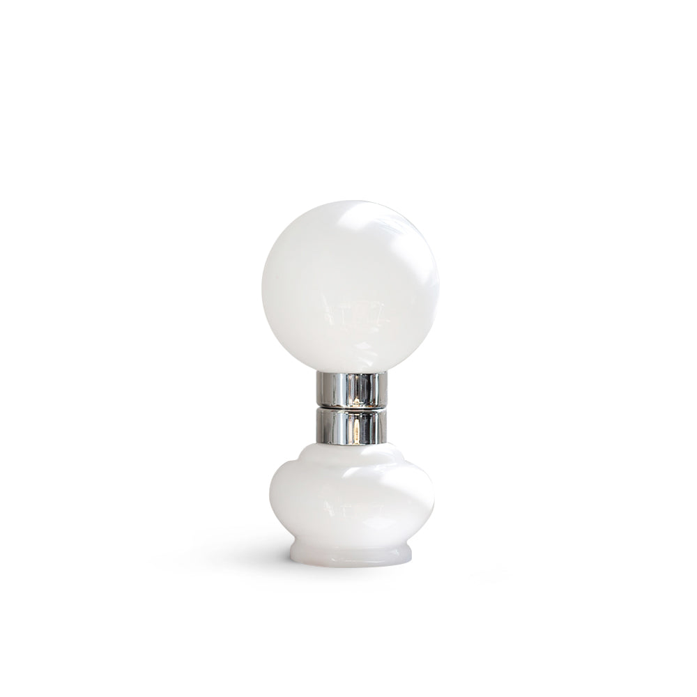 Modern Glass Table Lamp White Globe Chrome Accent - Product detail 19