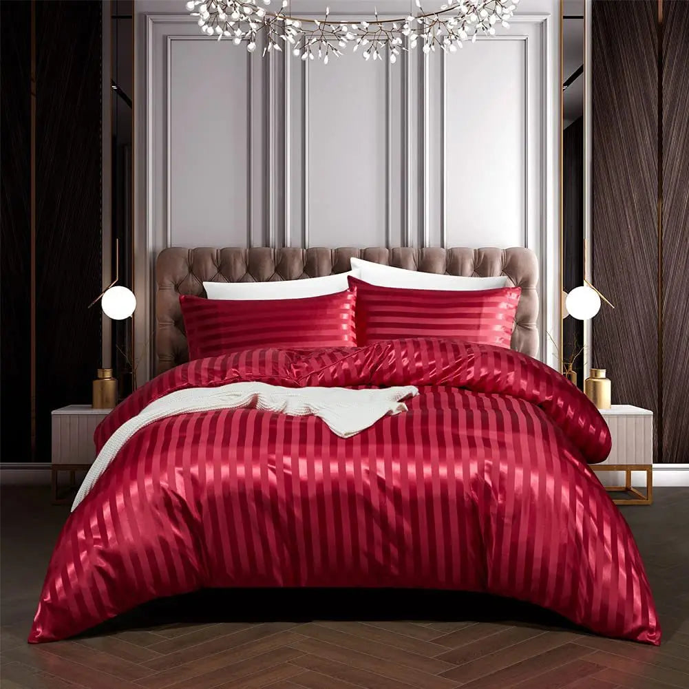 Luxury Satin Bedding Set  Striped Metallic Design - Product detail 5