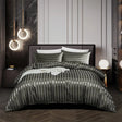 Luxury Satin Bedding Set  Striped Metallic Design - Detailed view
