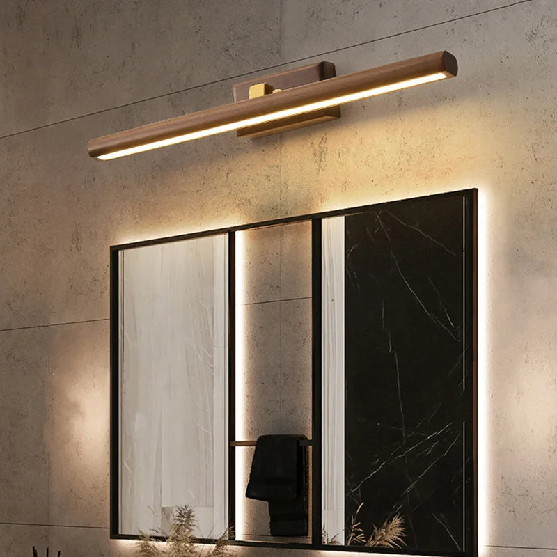 Modern Wall Light Black Walnut LED Strip - Product example