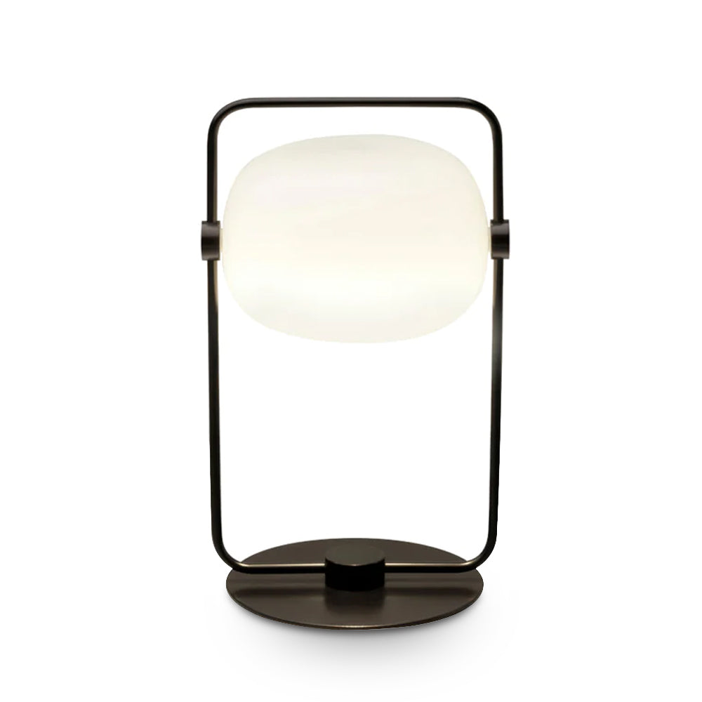 Minimalist Glass Table Lamp Metal Frame Design - Product detail 16