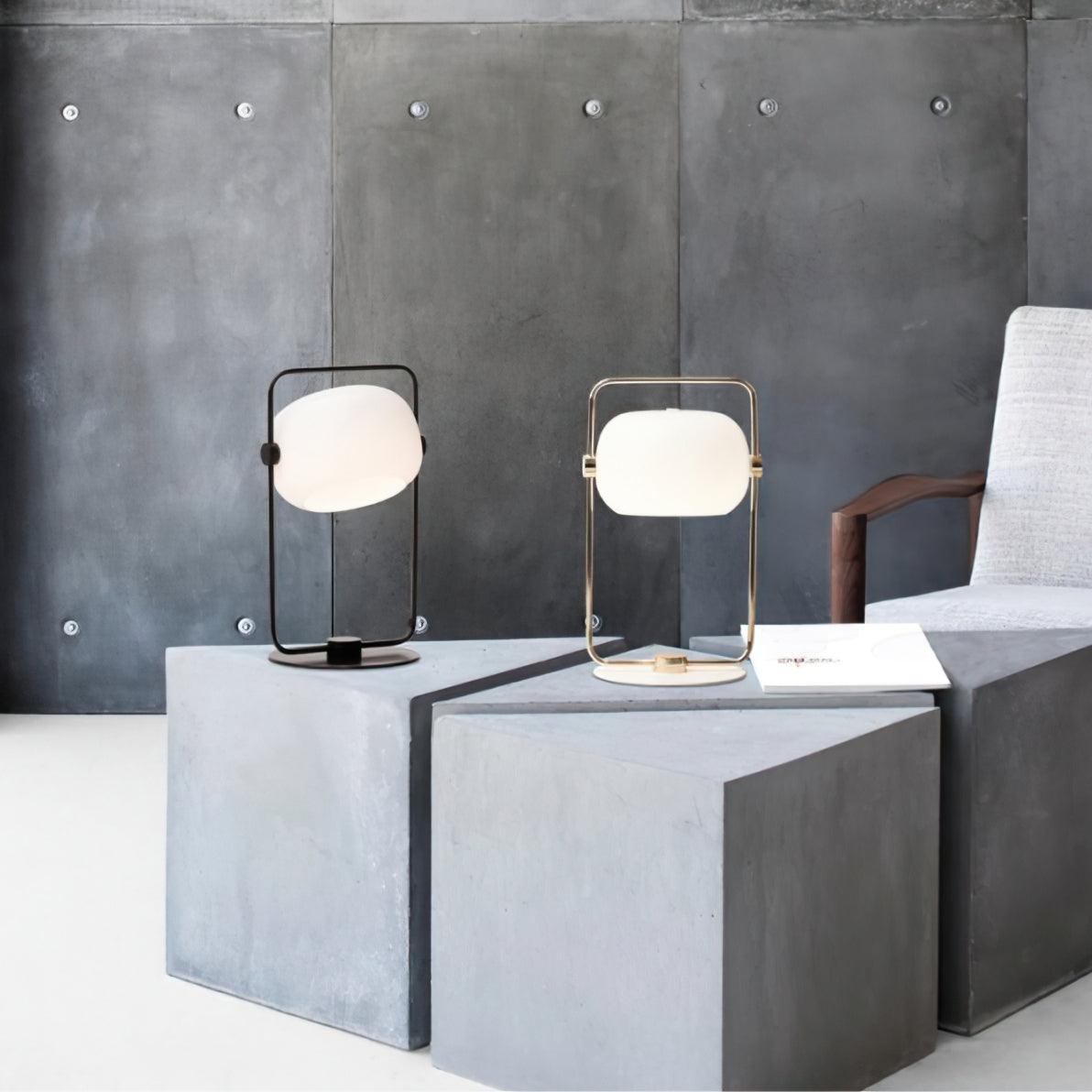 Minimalist Glass Table Lamp Metal Frame Design - Product detail 4