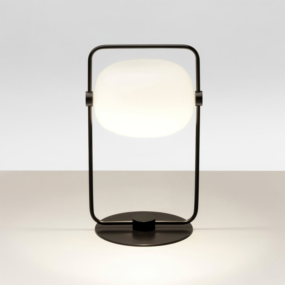 Minimalist Glass Table Lamp Metal Frame Design - Product detail 13