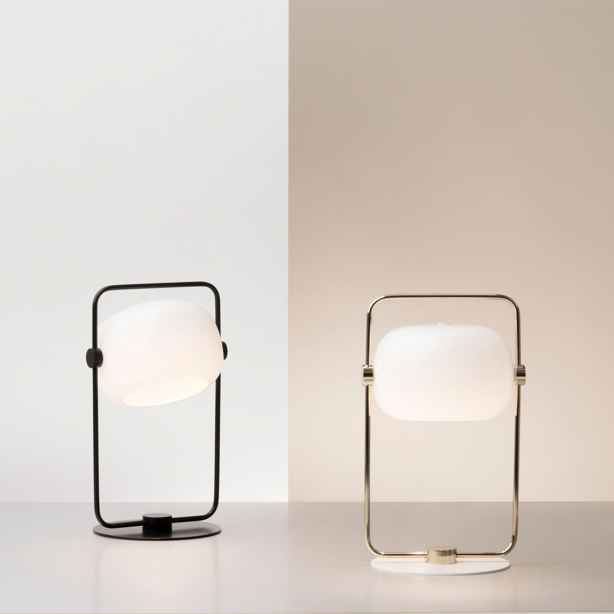 Minimalist Glass Table Lamp Metal Frame Design - Product detail 6