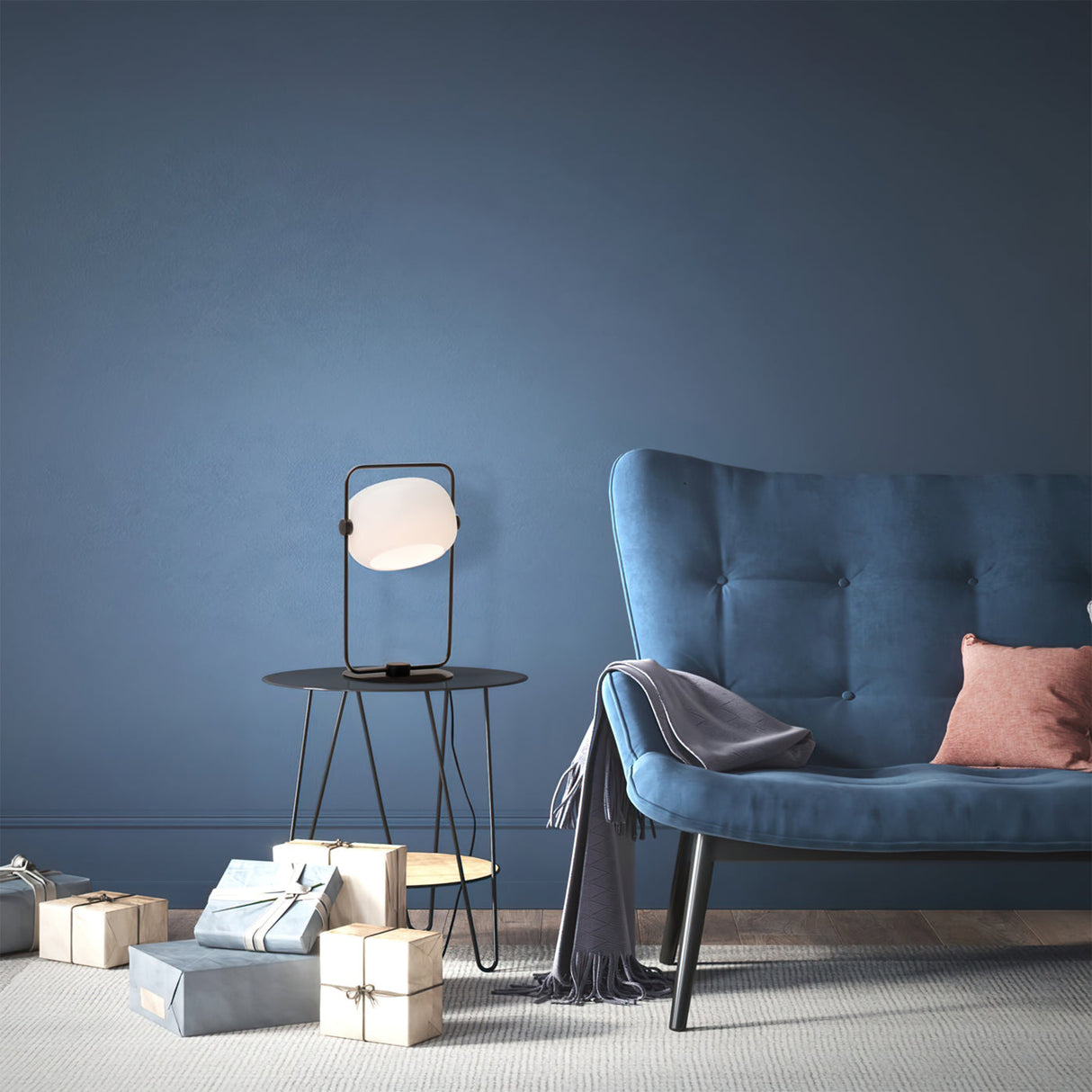 Minimalist Glass Table Lamp Metal Frame Design - Product detail 9